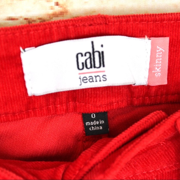 CAbi Jeans | Red Corduroy Skinny Fit Pants - Picture 5 of 11